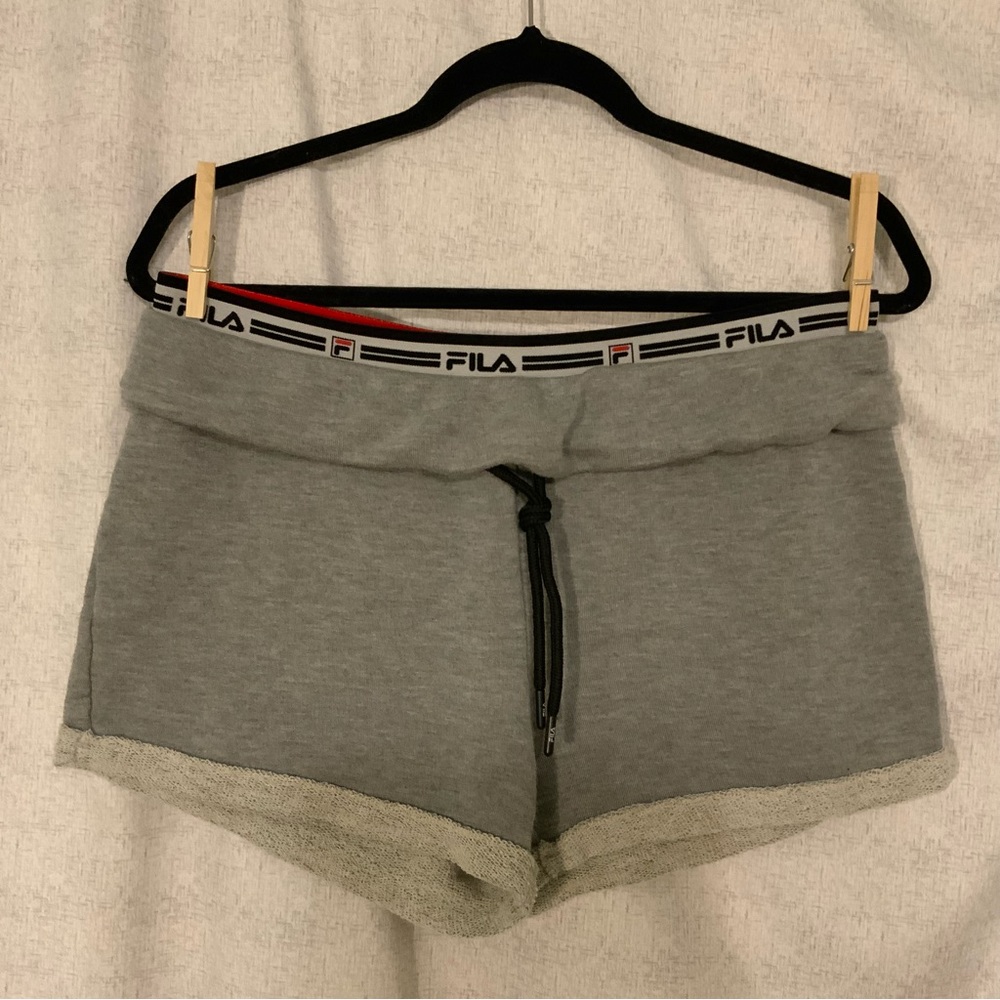 FILA Gray Fold-Over Waist Shorts (Med)